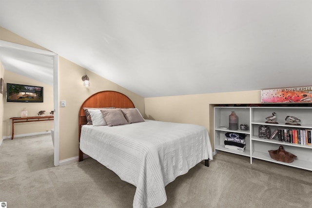 1750 S Schneider St, Lake City, MI 49651 - carpeted bedroom featuring vaulted ceiling and baseboards