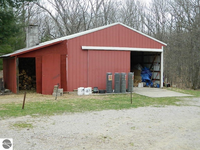 view of pole building