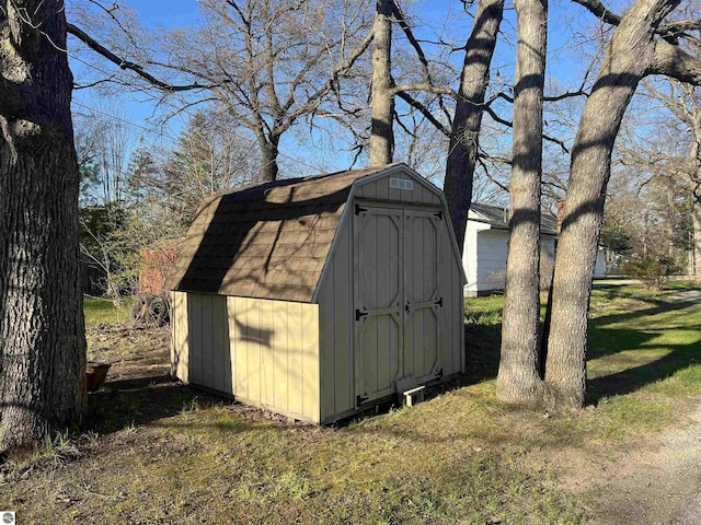 view of shed