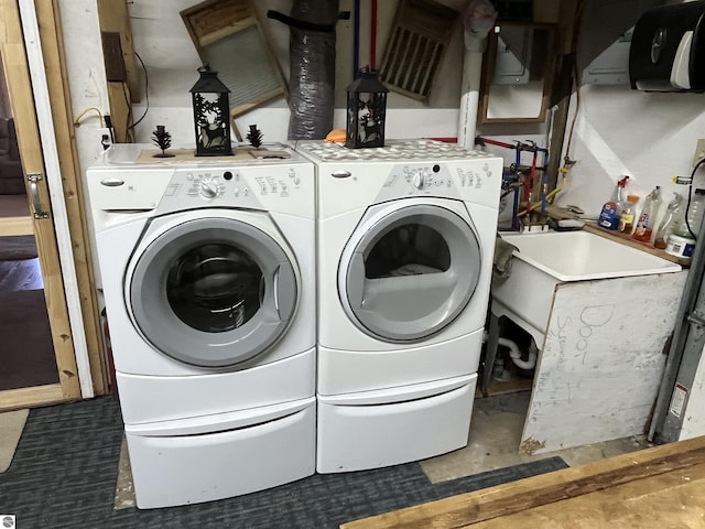 15831 SE M 72, Grayling, MI 49738 - washroom featuring independent washer and dryer