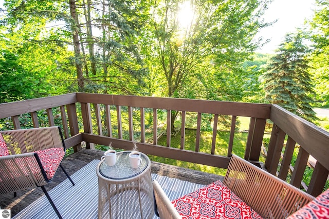 5540 Golf Meadows Dr, Bellaire, MI 49615 - view of wooden deck