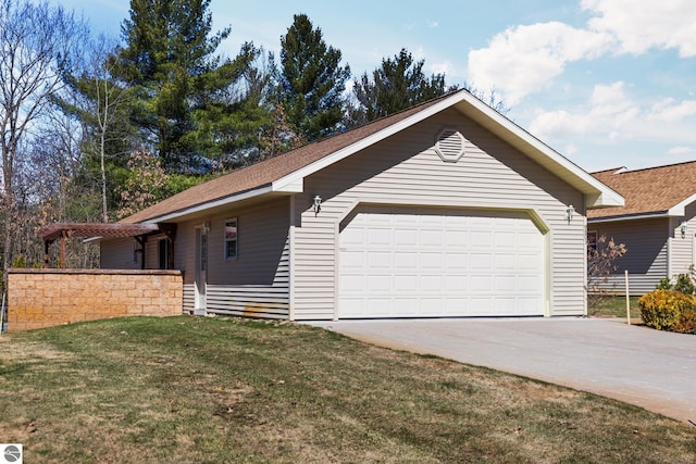 9803 Deer Track Ct, Interlochen, MI 49643 - view of front of property featuring a garage, a front yard, and roof with shingles