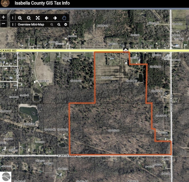 8670 E Pickard Rd, Mount Pleasant, MI 48858 - map / location featuring property parcel outlined