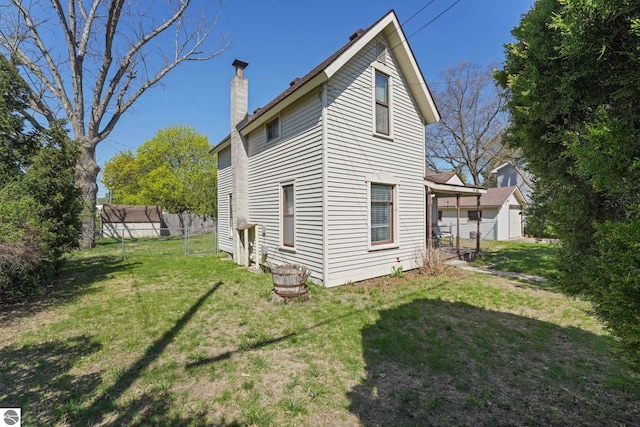 view of property exterior with a chimney