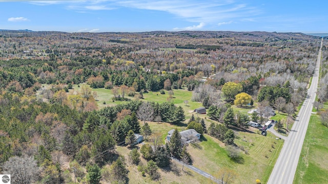 3121 Grace Rd, Frankfort, MI 49635 - aerial view of property and surrounding area with a forest