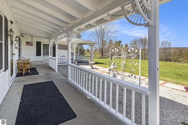 3121 Grace Rd, Frankfort, MI 49635 - view of patio / terrace featuring a porch