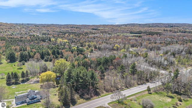 3121 Grace Rd, Frankfort, MI 49635 - aerial view of property's location featuring a forest