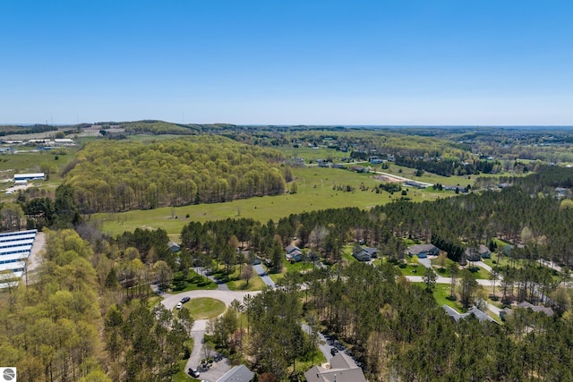 8256 Mapleleaf Dr, Traverse City, MI 49684 - aerial view of property and surrounding area with a heavily wooded area