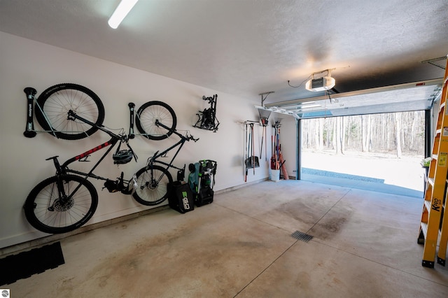 20651 E Trails End Trl, Interlochen, MI 49643 - garage featuring a garage door opener and baseboards