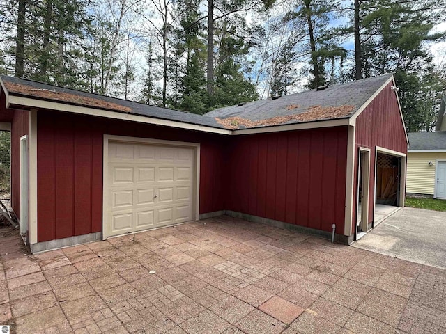 view of garage