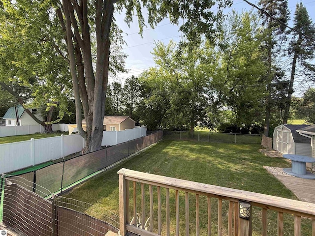 1411 N Dr, Mount Pleasant, MI 48858 - fenced backyard with a storage unit