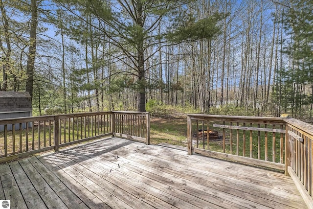7401 Red Maple Dr, Cadillac, MI 49601 - view of wooden terrace