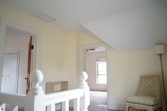 sitting room featuring carpet floors