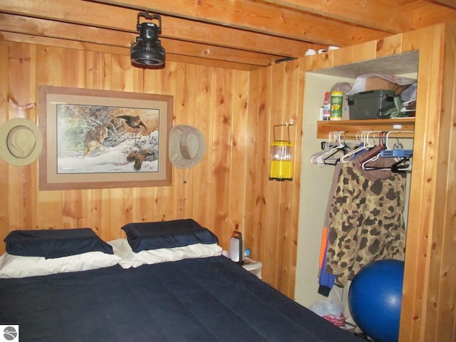 00 S 47 3/4 Rd, Cadillac, MI 49601 - bedroom featuring wooden walls