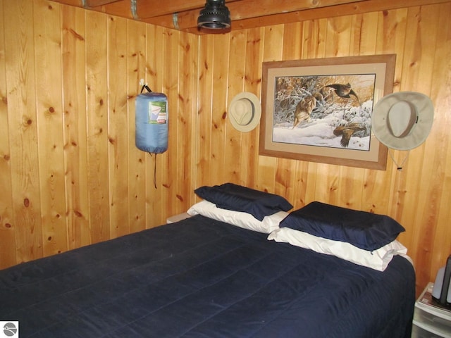 00 S 47 3/4 Rd, Cadillac, MI 49601 - bedroom with wooden walls