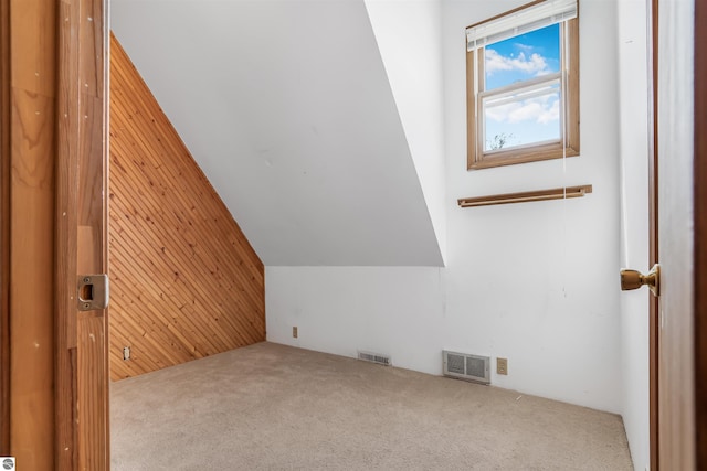 8377 Zosel St, Onekama, MI 49675 - bonus room with wood walls, carpet floors, and vaulted ceiling