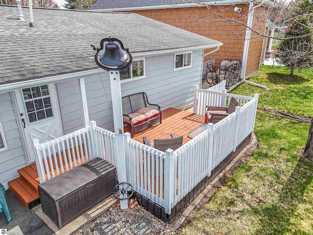 8805 Iroquois Trl, Saint Helen, MI 48656 - wooden terrace featuring an outdoor hangout area