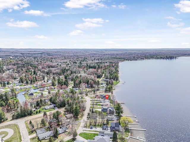 8805 Iroquois Trl, Saint Helen, MI 48656 - aerial overview of property's location featuring a nearby body of water