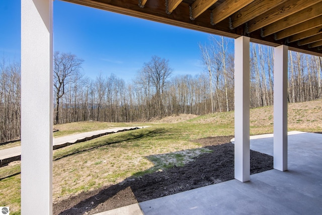3046 E Greenwood Rd, Lake Leelanau, MI 49653 - view of grassy yard featuring a patio