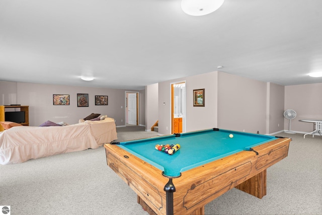 4854 Forest Trl, Bellaire, MI 49615 - rec room featuring carpet flooring, pool table, and baseboards