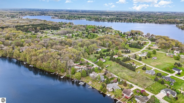 1254 Queensway Dr, Lake Isabella, MI 48893 - aerial view of property's location with a nearby body of water