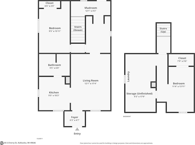 505 S Cherry St, Kalkaska, MI 49646 - floor plan / room layout