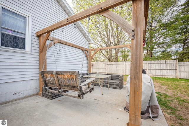 505 S Cherry St, Kalkaska, MI 49646 - view of patio / terrace featuring fence and outdoor dining space