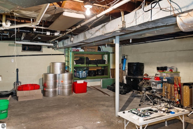 8817 Wilson Rd, Buckley, MI 49620 - unfinished basement featuring concrete block wall
