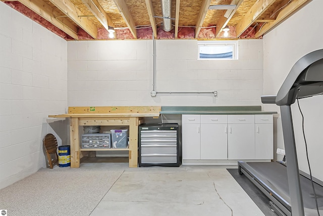 224 Island View Dr, Traverse City, MI 49696 - below grade area with concrete block wall