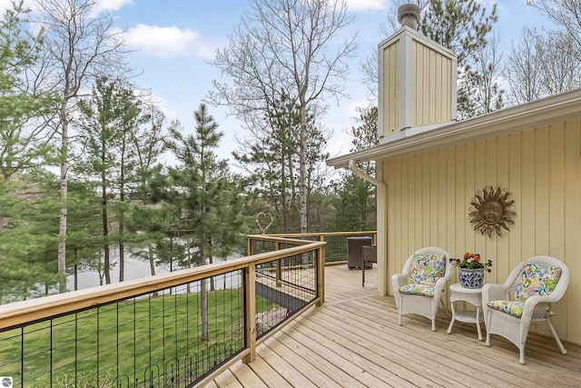 224 Island View Dr, Traverse City, MI 49696 - wooden terrace with a yard