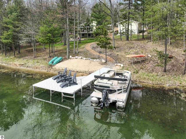 224 Island View Dr, Traverse City, MI 49696 - dock area with a water view and view of scattered trees
