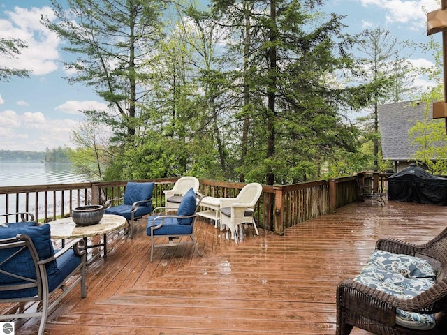 5467 Lakeview Dr, Interlochen, MI 49643 - deck with a water view