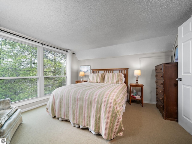 5467 Lakeview Dr, Interlochen, MI 49643 - carpeted bedroom featuring a textured ceiling and baseboards