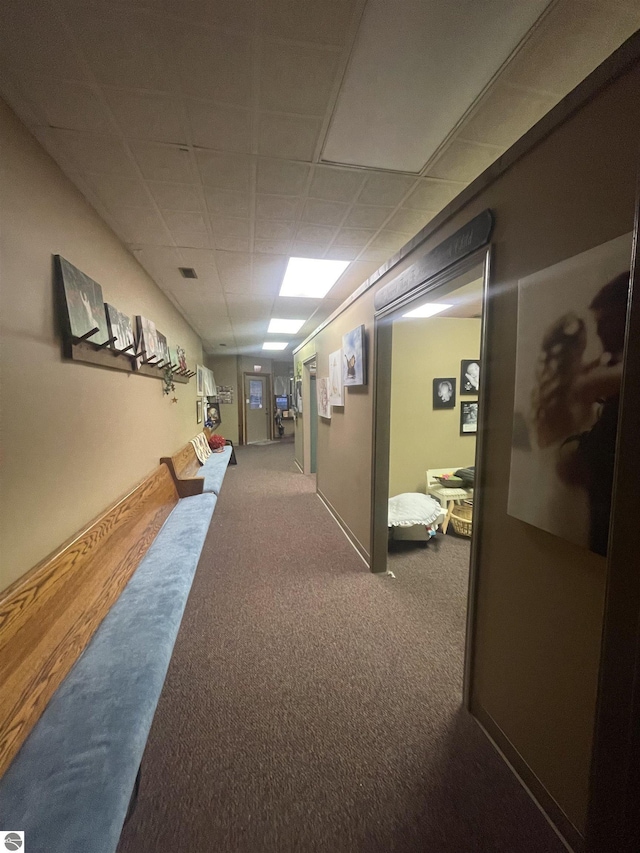 2324 S Main St, Central Lake, MI 49622 - corridor with carpet floors and a drop ceiling