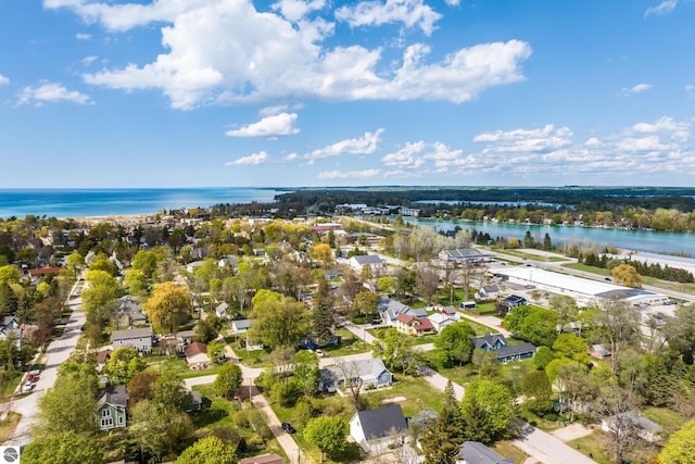 203 W 2nd St, Elk Rapids, MI 49629 - aerial perspective of suburban area with a large body of water