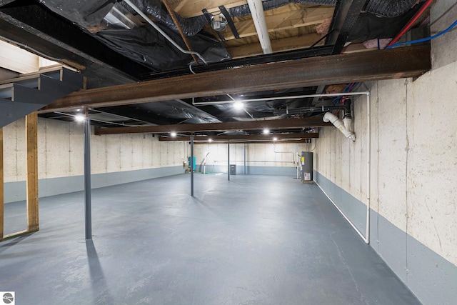 3218 S 41st Rd, Cadillac, MI 49601 - unfinished basement featuring water heater