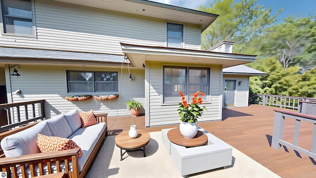 deck featuring an outdoor hangout area
