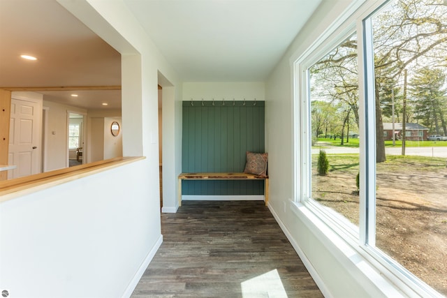 968 Barlow St, Traverse City, MI 49686 - hallway featuring healthy amount of natural light, wood finished floors, baseboards, and recessed lighting
