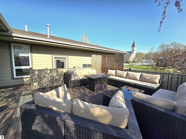 205 S Elm St, Suttons Bay, MI 49682 - wooden deck with an outdoor living space