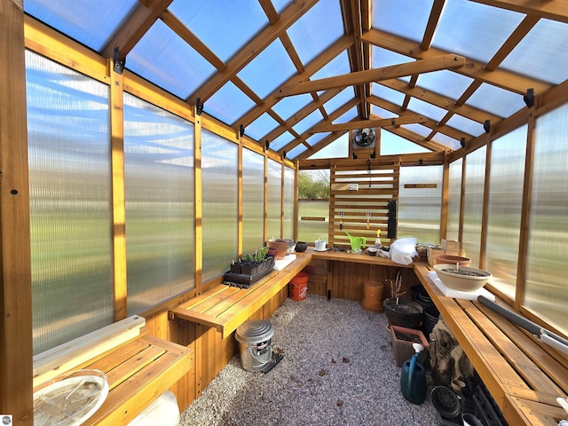 205 S Elm St, Suttons Bay, MI 49682 - sunroom / solarium featuring vaulted ceiling