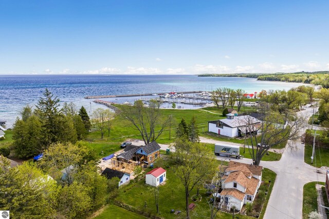 302 N Rose St, Northport, MI 49670 - drone / aerial view of a nearby body of water