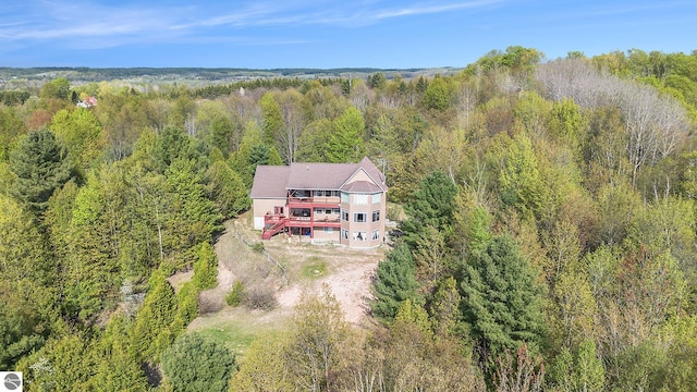 3290 Sumac Trl, Frankfort, MI 49635 - aerial view of property and surrounding area featuring a forest
