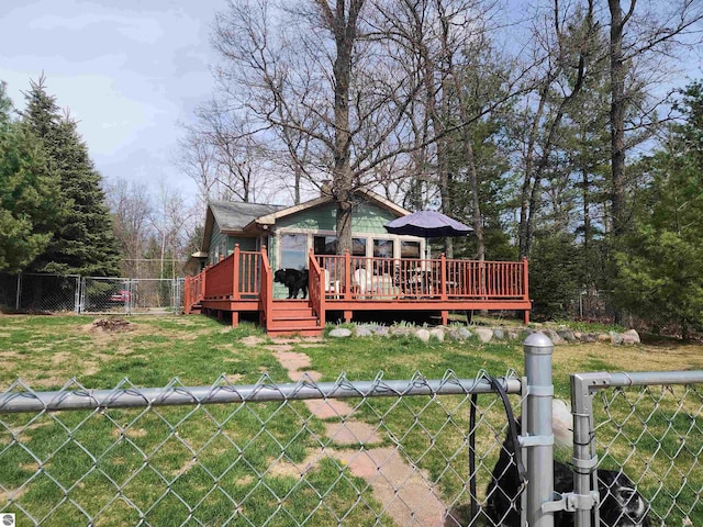 7305 N Chain Lake Dr, South Branch, MI 48761 - view of front of property featuring a deck