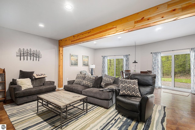 5301 Durga Rd, Williamsburg, MI 49690 - living area with recessed lighting and wood finished floors