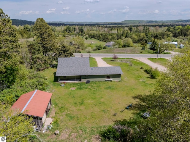 9560 S Cedar Rd, Cedar, MI 49621 - view from above of property featuring a forest