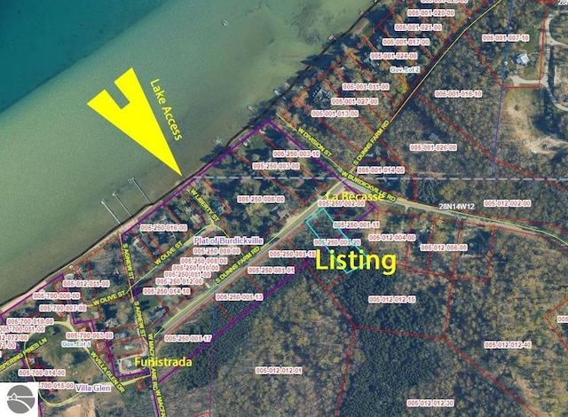 9017 S Dunns Farm Rd, Maple City, MI 49664 - map of property location featuring property boundaries highlighted