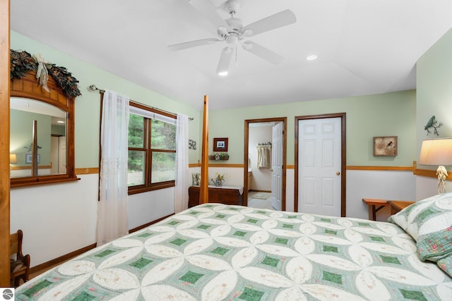 4611 Audubon Dr, Traverse City, MI 49686 - bedroom with a ceiling fan and recessed lighting