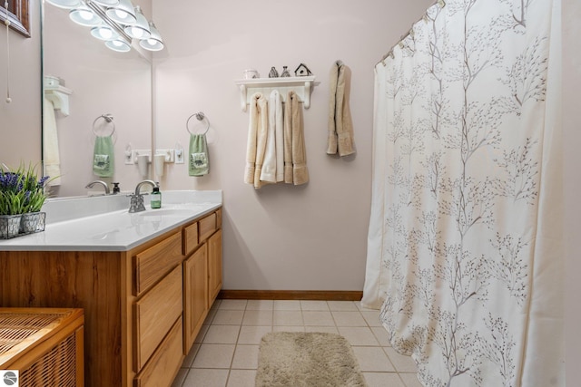 4611 Audubon Dr, Traverse City, MI 49686 - bathroom featuring tile patterned floors, vanity, and baseboards