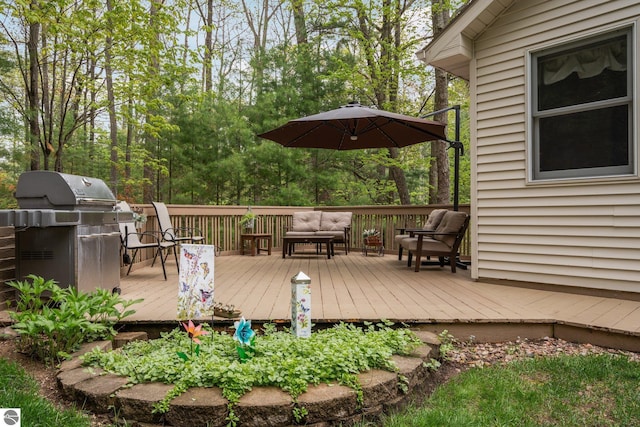 4611 Audubon Dr, Traverse City, MI 49686 - wooden terrace with area for grilling