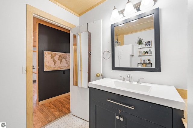 1615 Pine Dr, Traverse City, MI 49686 - bathroom featuring tile patterned floors and vanity